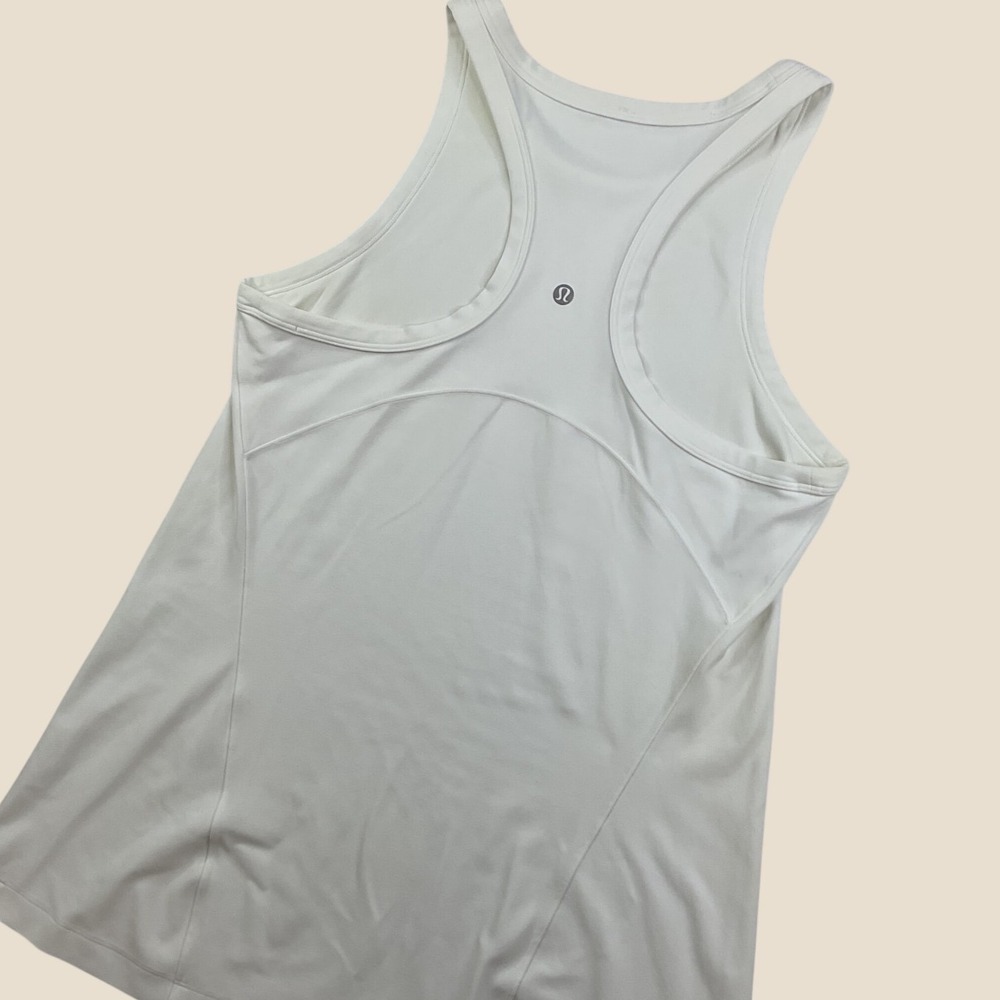 Lululemon Athletica Womens White Racerback Athletic Yoga Tank Top Size 6